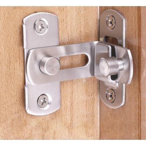 90 Degree Hasp Latches Stainless Steel Sliding Door Chain Locks Security Tools Hardware For Window Cabinet Hotel Home