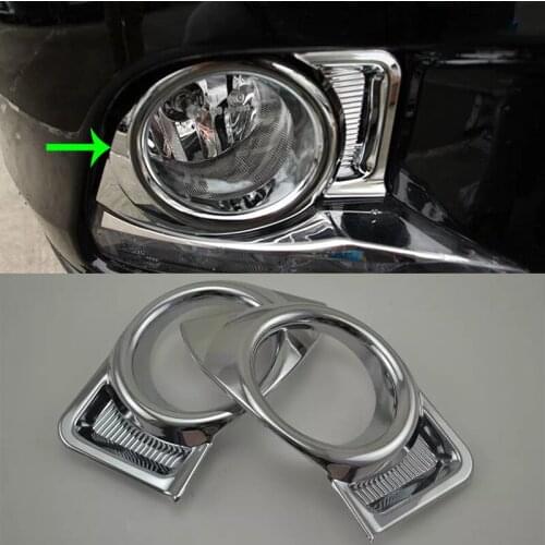 Car Accessories Exterior Decoration ABS Chrome Front Head Fog Lamp Light Cover Trims For Toyota Highlander 2015 Car-styling