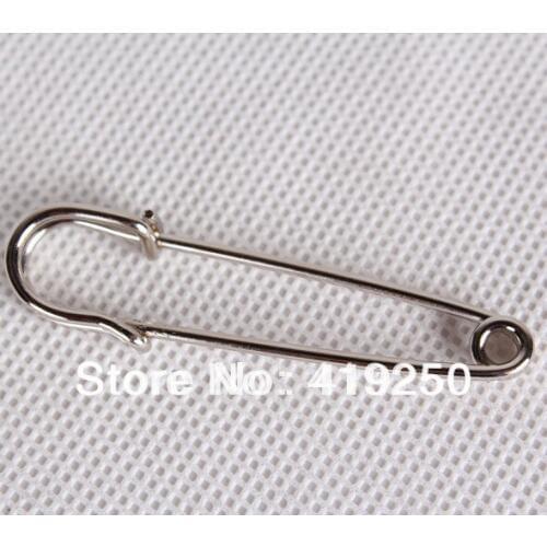 Free shipping 200pcs High quality Larger silverSafety Pins SIZE 65mm