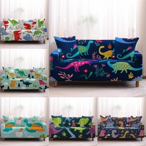 Slipcovers Sofa Cover Spandex Cartoon Dinosaur Elastic Sofa Covers For Living Room Couch Cover Sofa 1/2/3/4 Seater Sofa Cover