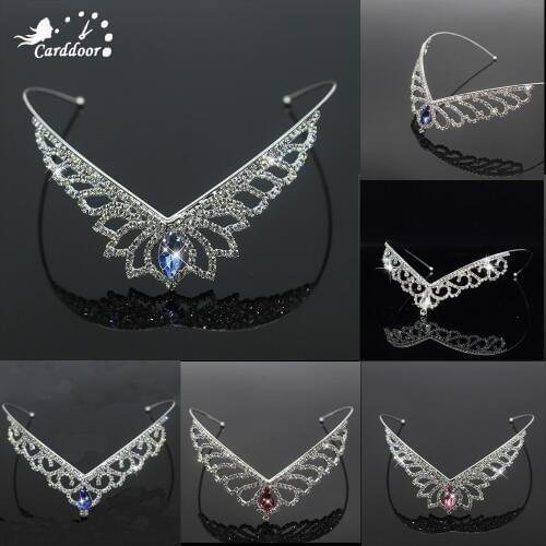 Carddoor Crystal Princess Tiaras and Crowns Girls Hair Accessories Headband Crown Rhinestone Wedding Hair Ornament