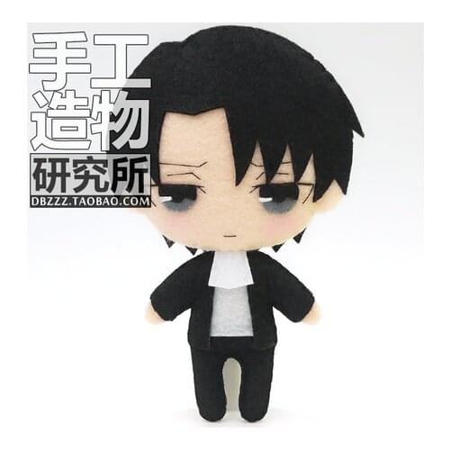 DIY Handmade Anime Attack on Titan Levi Ackerman Rivaille Cosplay Material Package Mini Plush Doll Keychain Charm Pendant Toy