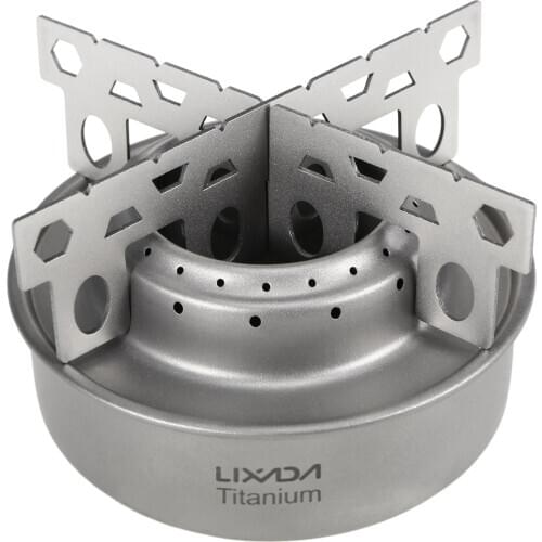 Lixada stove Outdoor Camping Titanium Mini Alcohol Stove with Cross Stand Stove Rack Support Stand camping burner