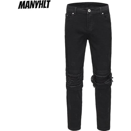 MANYHLT Men's Biker Jeans