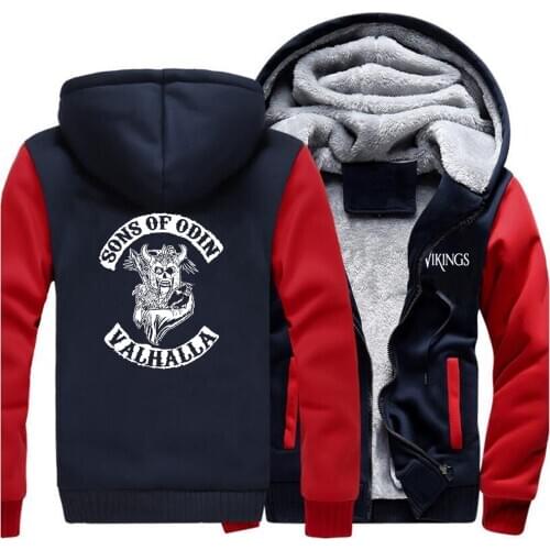 Sons Of Odin Valhalla Hoodies For Men 2019 Winter Thick Streetwear Coats New Brand Hip Hop Mens Warm Coat Male Hipster Tracksuit