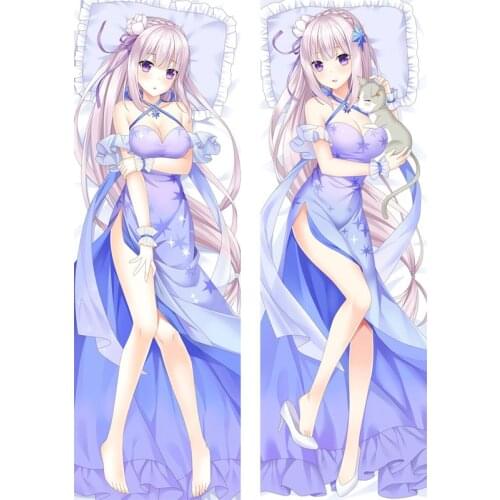 Anime Re Zero Starting Life in Another Dakimakura Emilia Body Throw Cushion Pillow Cover Otaku Cosplay Huggable Bed Pillowcase