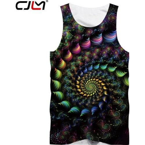 CJLM Man New Tank Top Colored Vortex Creative Best Selling 3D Printed Casual Circular Pattern Large Size TankTop