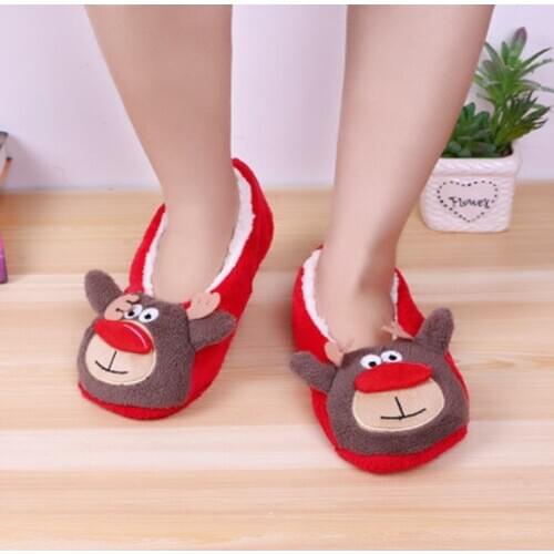 New Women Winter Home Slippers Cartoon Short Plush Shoes Lady Home Indoor Floor Soft Velvet Flat Non-slip Slippers