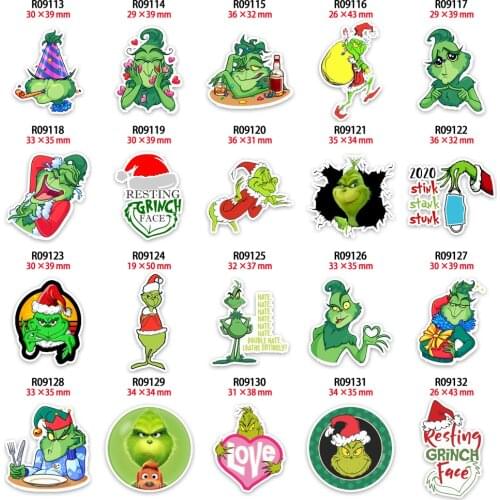 New Cute Christmas Cartoon Planar Resin Printed 30pcs/lot for DIY Phone Decorations Accessories