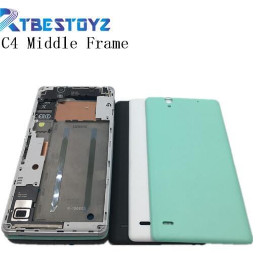 RTBESTOYZ Front Frame Bezel Housing LCD Screen Holder+Middle Frame Housing Plate Bezel For Sony Xperia C4 With Back Cover