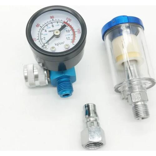 DEWABISS spray paint gun 3pcs/lot Air Regulator gauge +filter +adapter unviersal meter for spray gun airbrush painting cars tool