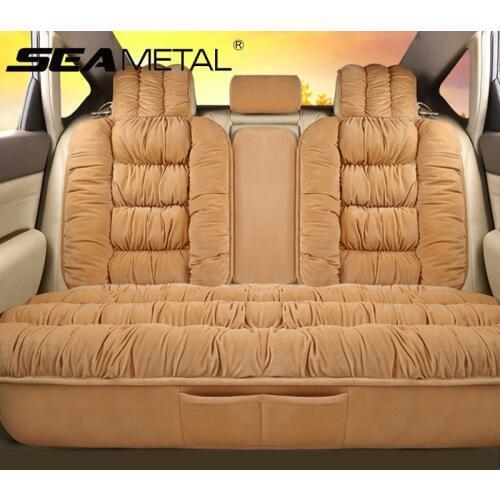 Plush Car Seat Cover Universal Seat Covers Protector Automobiles Seat Cushion Warm Carpet Mat Winter Seat-cover Car-Styling