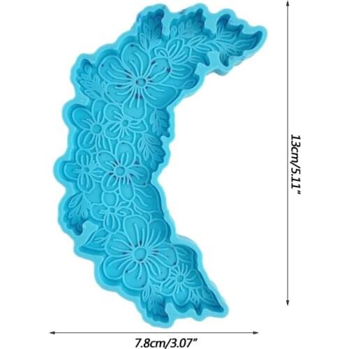 Moon Flower Shaped Coaster Epoxy Resin Mold Cup Mat Casting Silicone Mould DIY Crafts Home Decoration Ornaments Making Tool R58E