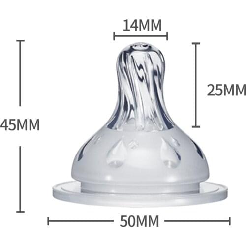 Natural Flexible Soft Silicone Pacifier Nipple Replacement Feeding Milk Bottle Standard Size for Infant Baby Toddler