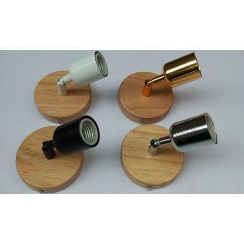 Modern wood lamp holder E27 ceramic lamp holder high temperature universal head corridor balcony corridor bedside wall lamp