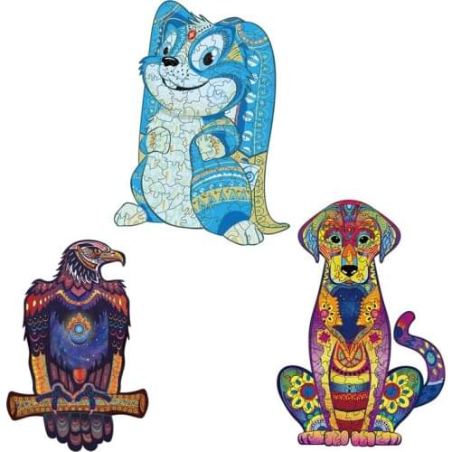 Unique Wooden Jigsaw Puzzles Mysterious Chameleon Puzzle Gift Adults Kids Educational Puzzle Fabulous Gift Interactive Games Toy