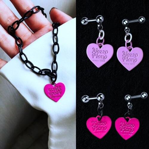Unique Goth Ear Piercing Stud Surgical Steel Heart Tragus Lobe Daith Conch Helix Ear Piercings Harajuku Earring Body Jewelry