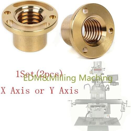 1Set High Quality Milling Machine Part Longitudinal Brass Feed Nut CNC X/Y Axis For Bridgeport Durable New