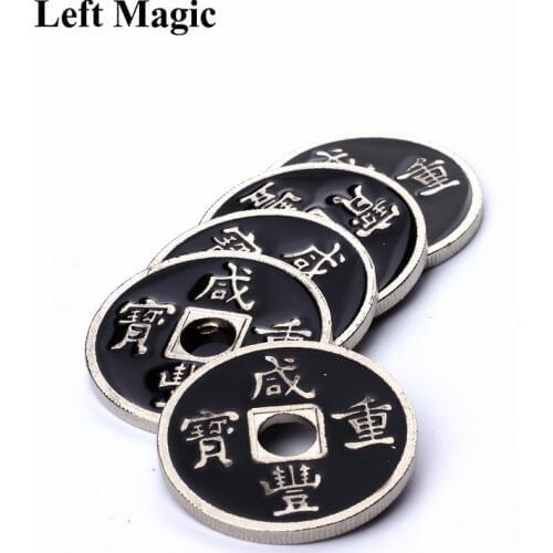 1 pcs Chinese Coin Magic Tricks US Half Dollar Size Black mental Ancient Coins Magic Coins Props Accessories close up magic