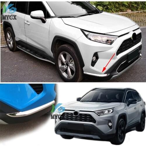 4pcs hot ACCESSORIES FIT for Toyota RAV4 2019 2020 2021 CHROME REAR BUMPER LOWER BOOT TRIM COVER GARNISH PROTECTOR SEDAN