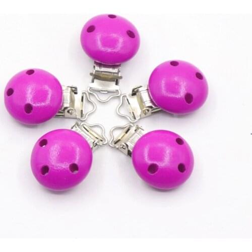 5pcs Crimson Wooden Teether Dummy Clip (2.9*4.6 Cm) Diy Pacifier Holder Baby Nursing Accessories Can Chew Clips Baby Teether