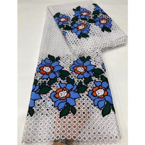 5yards/pc) 2021 Newest African cord lace high quality soft cord lace fabric with flowers embroidery for party dress WZZ034