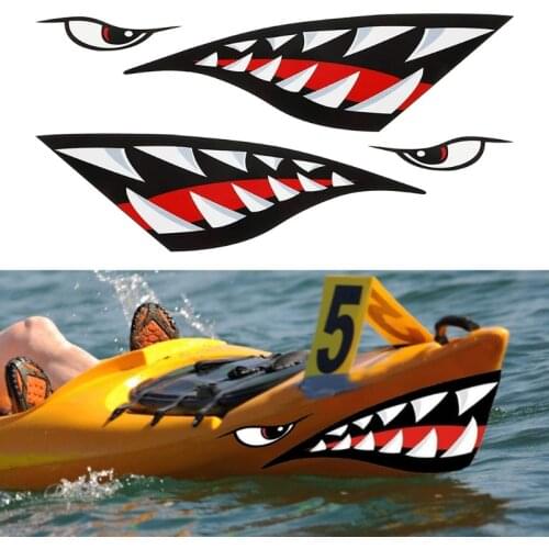 Shark Boat Vinyl Sticker PVC Decoration Reflective Decal Waterproof DIY Stickers Rowing Kayak Cars Windows Sticker For Label
