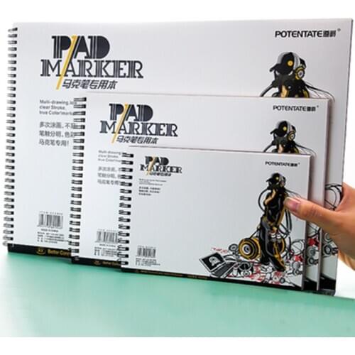 POTENTATE A5/A4/A3 Loose-leaf Marker Pad/Book/Paper No Penetration Paper Painting School Stationery Notepad Notebook Supplies