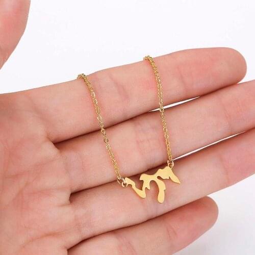 CHENGXUN Dainty Great Lakes Pendant Necklace 2020 2021 Layering Map Necklace For Women Men Geometric Design For Friends