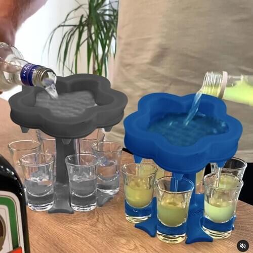 6 Shot Glasses Dispenser Holders for Wine Beer Liquor Beverage Subpackage Rack Party Beverage Drinking Games Bar Filling Tool