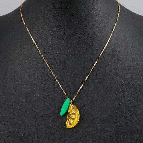 European and American ins design sense fruit pendant lemon orange girl resin sweet necklace female