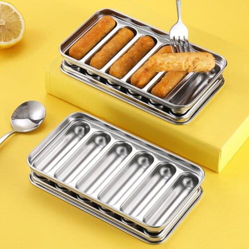 Kitchen Sausage Maker Mould 6 Grids Stainless Steel DIY Ham Hot Dog Making Mould Household Sausages Cake Baking Tools Molds