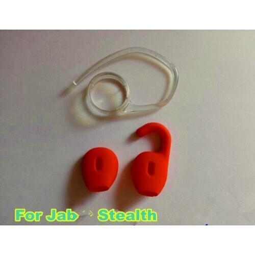 Hot sale 2pcs red silicone ear tips buds earbud eartip with hook for Stealth wireless Bluetooth headset headphone earphone