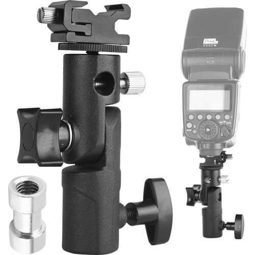 Camera Flash Speedlite Mount,Professional Swivel Light Stand Light Bracket Umbrella Bracket Mount Shoe Holder E Type For Canon N