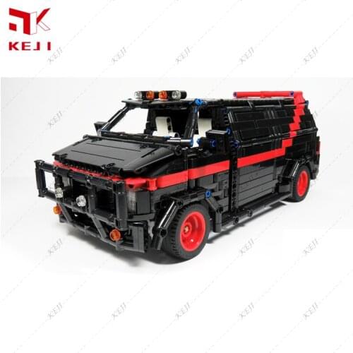 KEJI MOC-5945 A-Team Van High-Tech RC Remote Control Model Building Block Bricks Kit DIY Kids Toy Christmas Gift