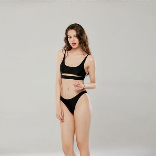 LaFata Womens Smocked Bikini Sexy Thong Cheeky Bathing Suits