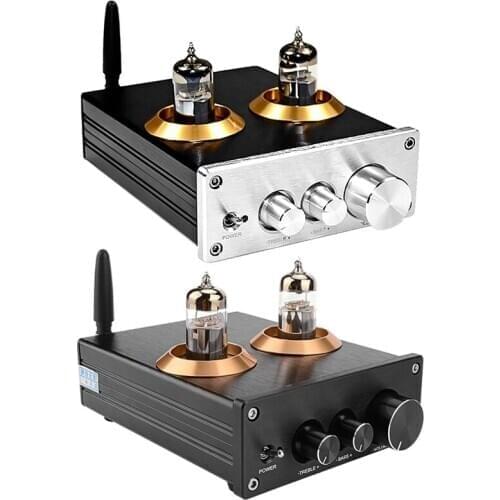 Buffer HiFi 6J5 Bluetooth 4.2 Tube Preamp Amplifier Stereo Preamplifier with Treble Bass Tone Ajustment