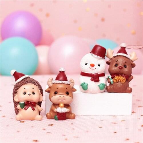 Cute Forest Mini Animal Small Ornaments Girls Room Decorations Resin Christmas Gifts