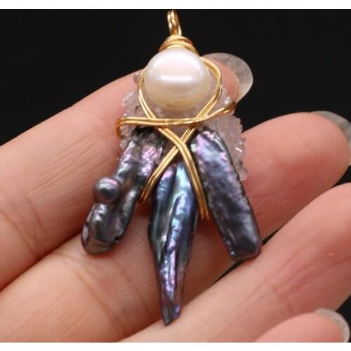 Natural Semi-precious Stone Pendant Irregular Crystal Bud 22x45mm for Jewelry Making Necklaces Accessories Gift