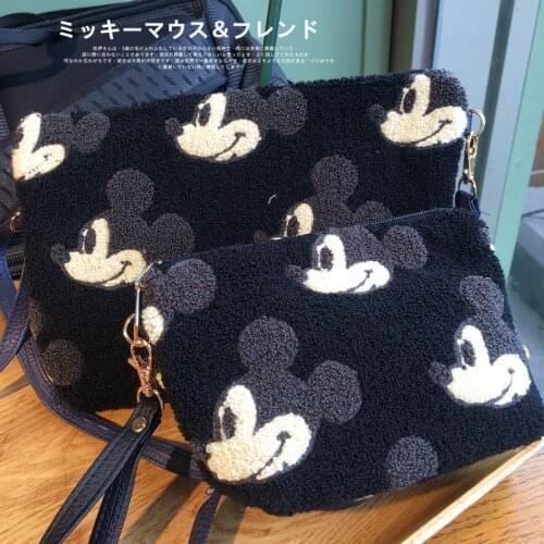 Disneys new Mickey Mouse fashion wild lady cartoon handbag clutch bag shoulder messenger bag mobile phone storage coin card bag
