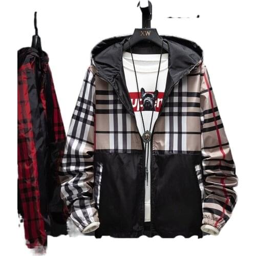 New mens jacket spring and autumn windbreaker Korean version of the trend of mens jackets