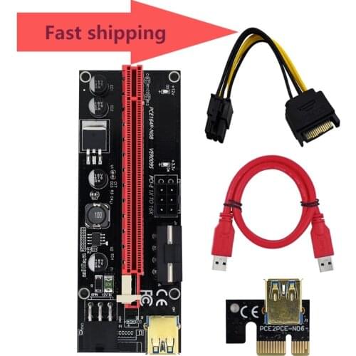 TISHRIC 3 IN 1 PCIE Riser for Video Vard PCI E Riser 009s/009 Mining Video Card Extension Cable USB 3.0 SATA Adapter Riser Pcie
