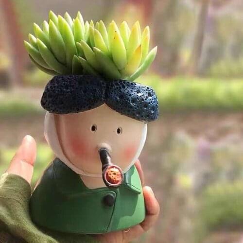 Succulent Plant Flower Pot Creative Personality Art Figure Head Picture Of Northern Europe Small Balcony Presents To Children