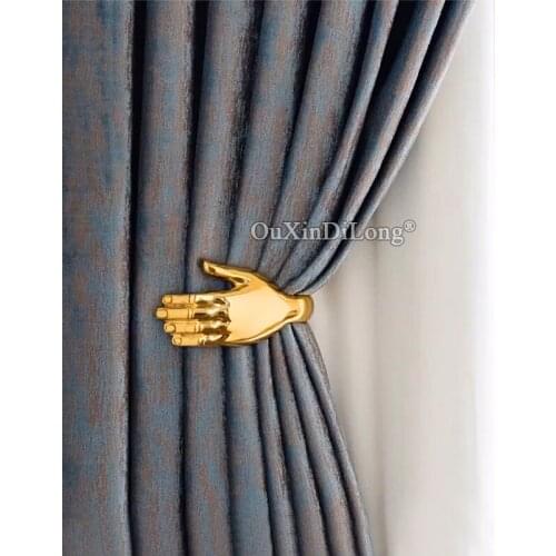 Luxury 1Pair European Solid Hand Shape Curtain Hooks Curtain Tie Draper Back Hooks Curtain Drapery Holdbacks Hanger Hooks