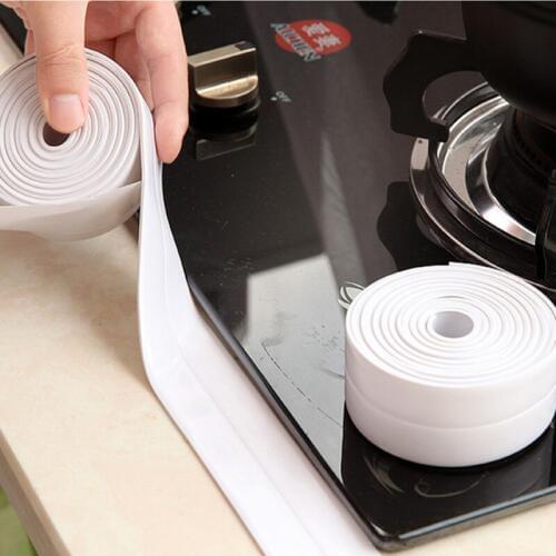 3.2mx3.8cm Kitchen Bathroom Waterproof Mildew Tape Kitchen Pool Stove Seams Moistureproof Waterproof Stripe Toilet Gap Stickers