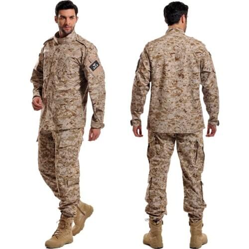 Military Tactical Uniform Army Combat BDU Desert Camouflage Battlefield Clothes Men Hunting Clothing Airsoft Sniper Ghillie Suit