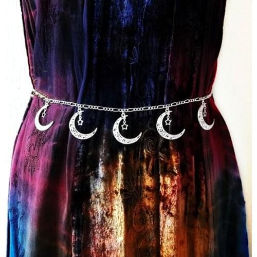 Body Jewelry for Women Witch Moon Pentagram Belly Chain Spider Bat Body Chain Waist Beads Dress Women Summer Waist Chain 2021