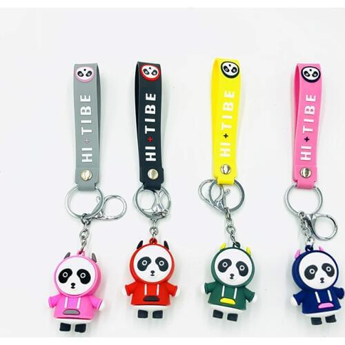 1Pc Korea Cute Simulation Panda Bear Key Ring Keychain for Women Cute Resin Animal Keyring Pendant Charm Bag Decor Jewelry K55