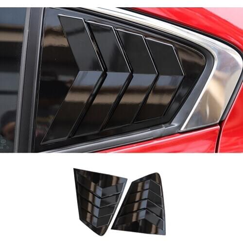 For Mazda3 BP Sedan 2019 2020 Accessories ABS Rear Window Louvers Shutters Blinds Cover Trim 2pcs Car Styling