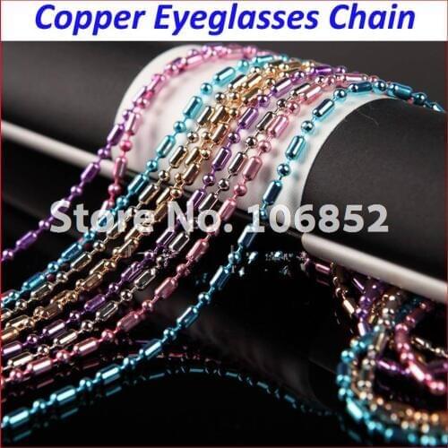 20pcs DH019 copper eyeglass chain metal eyewear glasses sunglasses cord holder 6 different colors for options